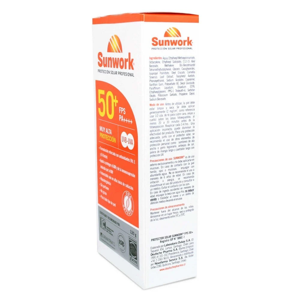 Sunwork Fotoprotector Fps 50+ Hipoalergénico 120 grs