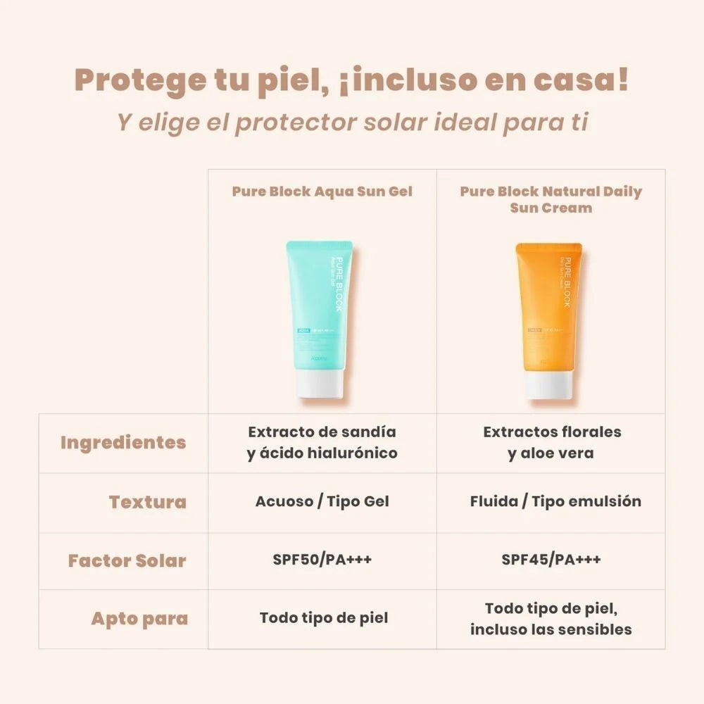 A´pieu Gel Protector Solar Spf50+ Aqua Sun Pure Block 50mL