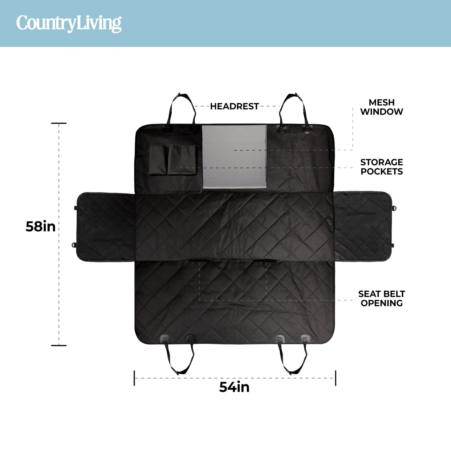 Waterproof Backseat Car Hammock Dog Cover Non-Slip & Scratch Proof