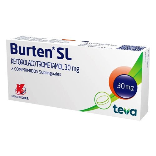 Burten Sl Ketorolaco Trometamol 30 Mg X 2 Comprimidos Sublinguales - Farmati Chile - Farmati