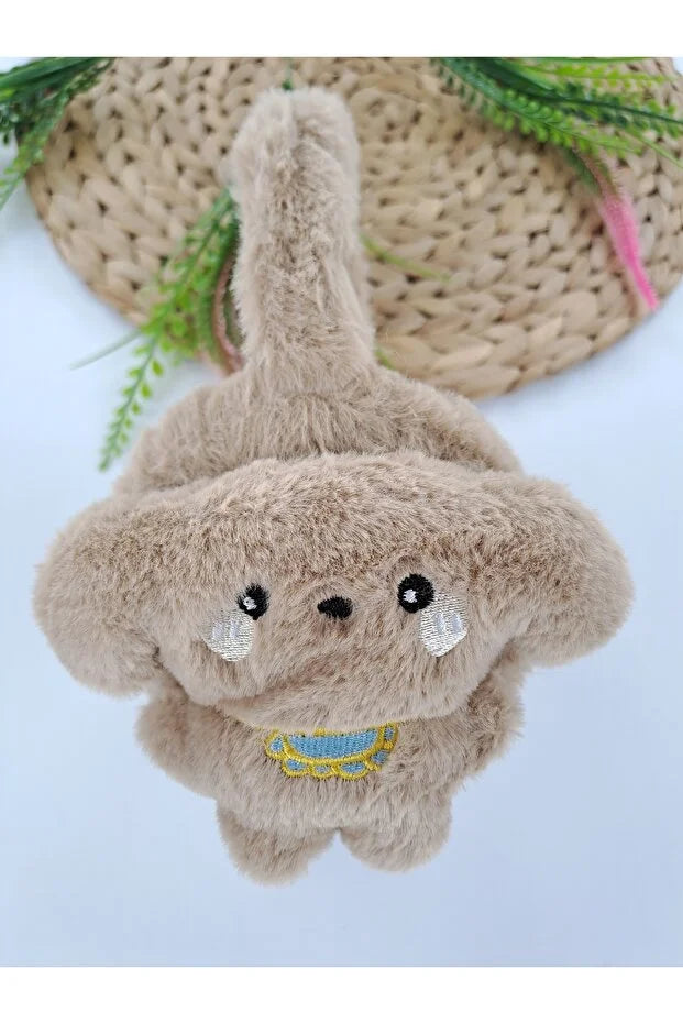 Boys Brown Plush Winter Earmuffs – Fluffy Puppy Ear Warmers for Kids