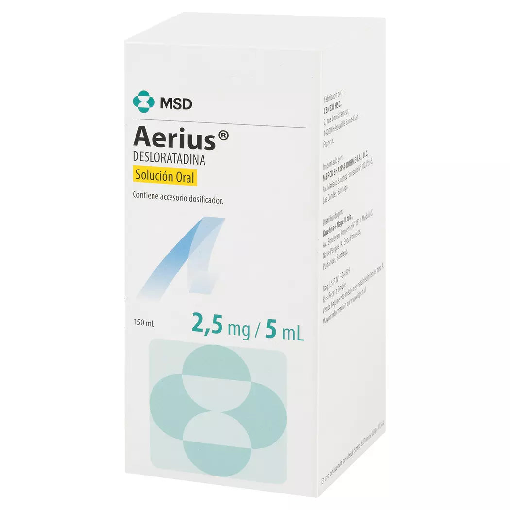 Aerius Desloratadina 2.5mg/5ml Jarabe 150ml