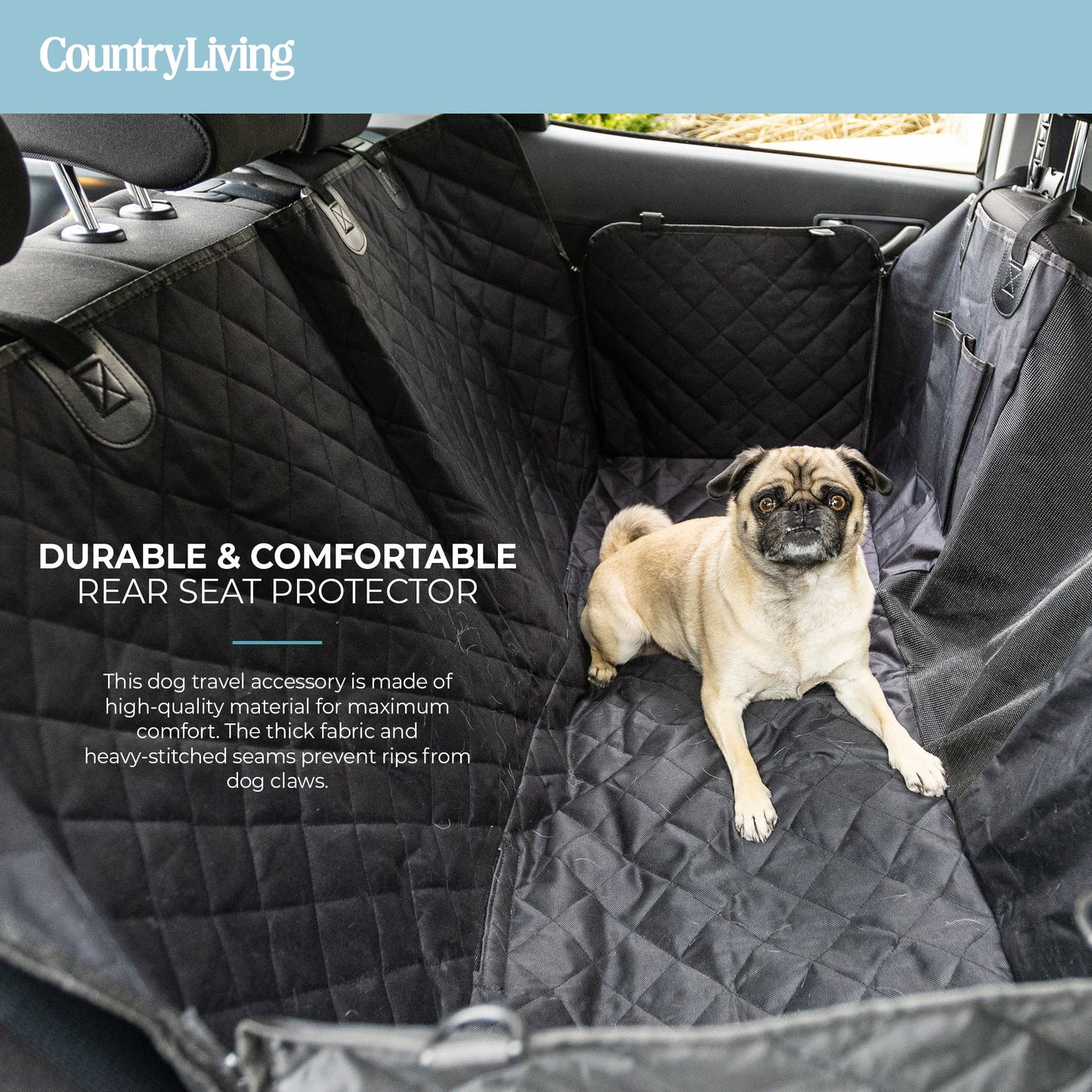 Waterproof Backseat Car Hammock Dog Cover  Non-Slip & Scratch Proof