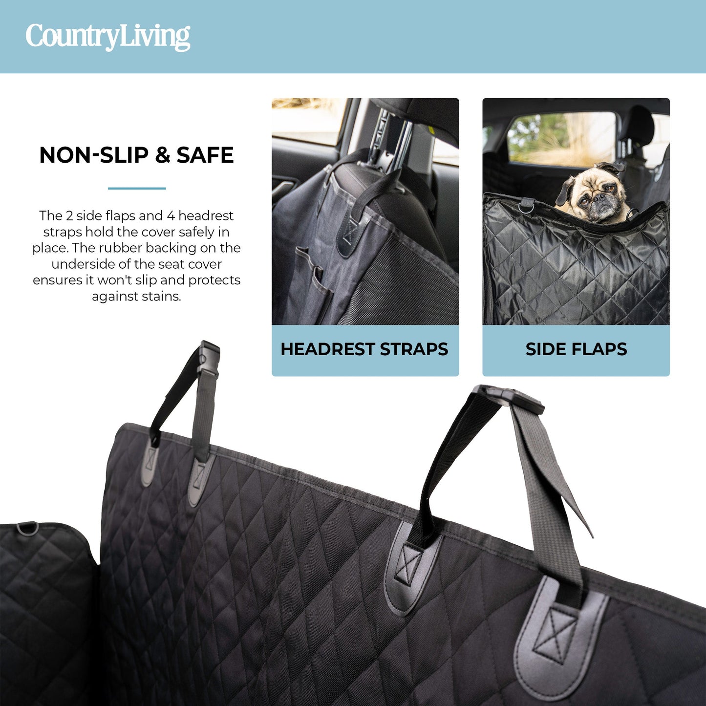 Waterproof Backseat Car Hammock Dog Cover  Non-Slip & Scratch Proof