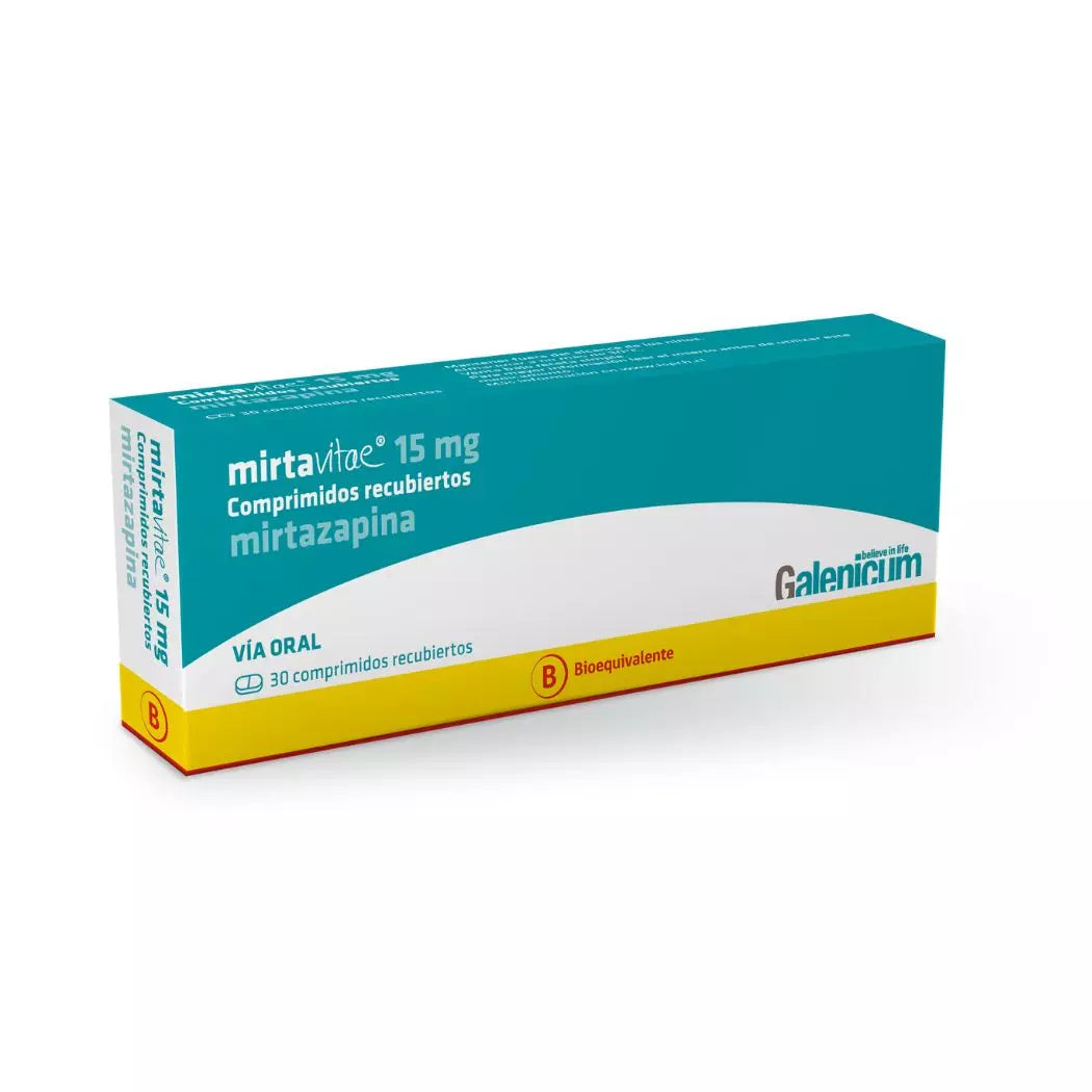 Mirtavitae Mirtazapina Bioequivalente 15 Mg X 30 Comprimidos Recubiertos