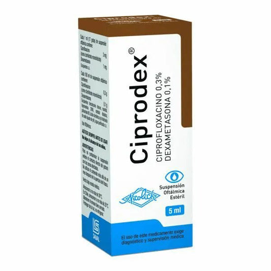 Ciprodex Solución Oftalmológica Ciprofloxacino 0,3% Dexametasona 0,1% 5 Ml - Farmati Chile - Farmati