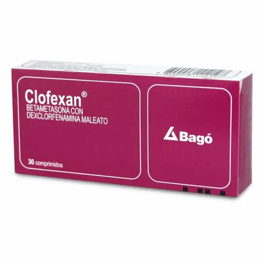 Clofexan Betametasona Con Dexclorfenamina Maleato 30 Comprimidos - Farmati Chile - Farmati