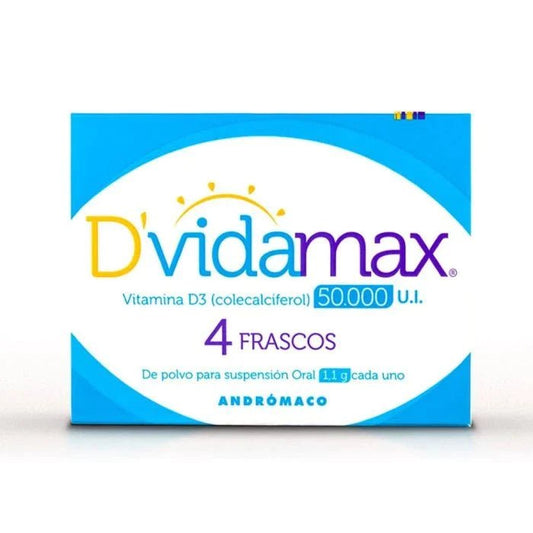 Dvidamax Vitamina D3 50.000 U.I. Polvo Para Suspensión Oral 1,1 Gr 4 Frascos - Farmati Chile - Farmati