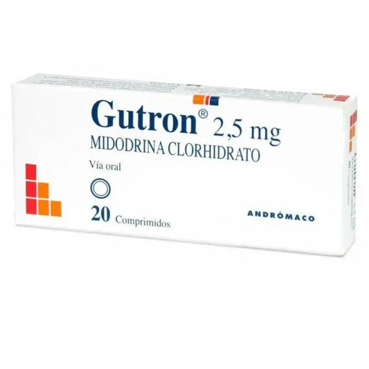 Gutron 2,5 Mg Midodrina Clorhidrato 20 Comprimidos - Farmati