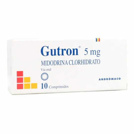 Gutron 5 Mg Midodrina Clorhidrato 10 Comprimidos - Farmati