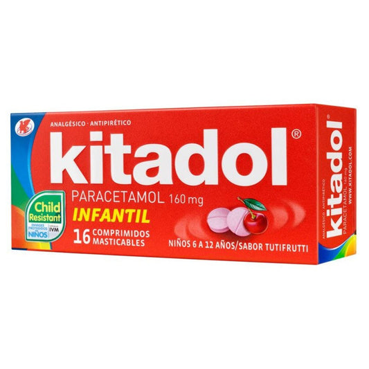 Kitadol Infantil 160 Mg. X 16 Comprimidos Masticables - Farmati Chile - Farmati