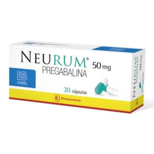 Neurum Pregabalina 50 Mg 30 Capsulas - Farmati Chile - Farmati