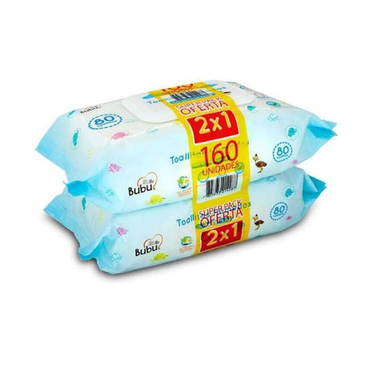 Pack X2 Toallita Humeda Bubu X80 Unidades - Farmati
