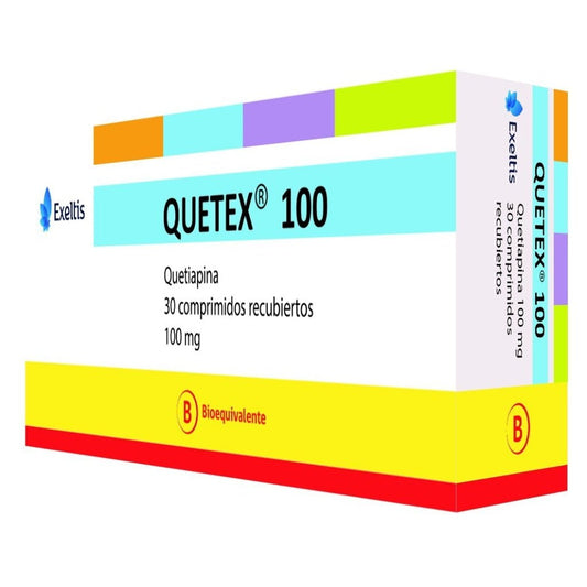 Quetex 100Mg X 30 Comprimidos Recubiertos ( Be) - Farmati Chile - Farmati