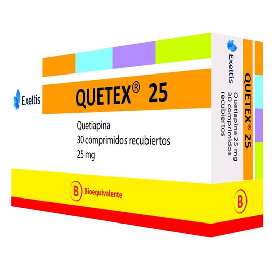 Quetex 25Mg X 30 Comprimidos Recubiertos - Farmati Chile - Farmati