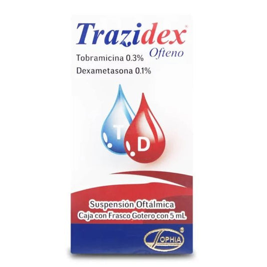 Trazidex Ofteno Tobramicina 0,3% Suspensión Oftalmica 5 Ml - Farmati Chile - Farmati