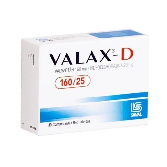 Valax - D 160/25 X 30 Comprimidos Recubiertos - Farmati Chile - Farmati