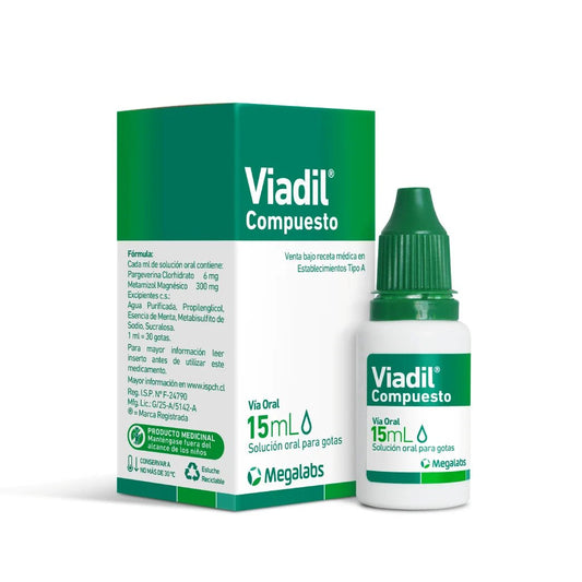 Viadil Compuesto Gotas Metamizol Magnésico / Pargeverina 15 mL - Farmati